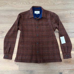 Corridor NYC Brown-Striped Wool Chore Coat